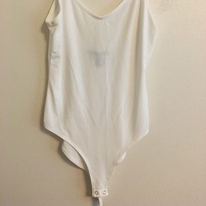White one piece leotard style tank
